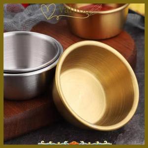 [Valitoo] Sauce Dipping Bowl 304 Stainless Steel Dipping Cups Round Sauce Dishes 50 60ml Mini Reusable Seasoning Cups Dipping Cups
