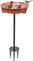 Bird Baths for Outdoors, Detachable Birdbaths for The Garden Clearance, Freestanding Bird Baths for Outdoors Heavy Duty, Bird Bath Bowl Spa & Birdfeeder with Metal Stake Stand (Brown). 