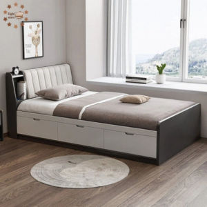 Bed Frame Solid Wooden Frame Storage Single Multi-functional Storage Tatami Mat Drawer Bed 1.2-meter Small Unit Childrens Bed