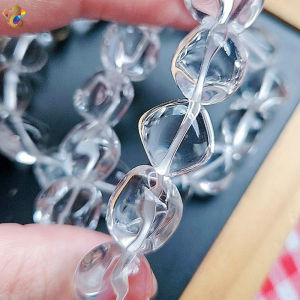Collection Ceiling Grade Free Form Ice Cubes Natural Clear Quartz Bracelet
