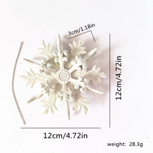 12cm Ice White Glitter Snowflake Ornament – 3D Hanging Xmas Tree Decor for Christmas Home Decoration