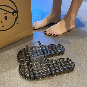IELGY Hot Clear Crystal Slippers Womens Summer Home Bathroom Bath Soft Sole Non-slip Anti-odor Fashionable Beach