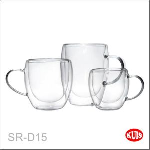 JE.ID Cangkir Bening Cangkir Teh Kaca Mug Cangkir Kopi Kaca Dinding Ganda Cangkir Kopi Gelas Espresso Bening