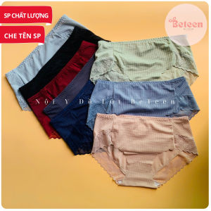ComBo 3 Quần Lót Nữ Cao Cấp Viền Ren Gợn Sóng  Quần Chíp Nữ Su Caro Lai Ren Mát Mịn Co Giãn Thoáng Khí - Nội Y Đồ Lót : Beteen