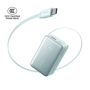 Anker Nano Powerbank 10000mAh 45W Power Bank Portable Charger with Built-in Retractable USB-C Cable Fast Charging A1638