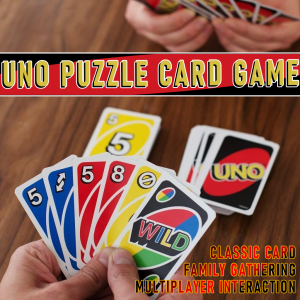 UNO classic card family gathering board game portable multiplayer interactive puzzle fun competitive challenge