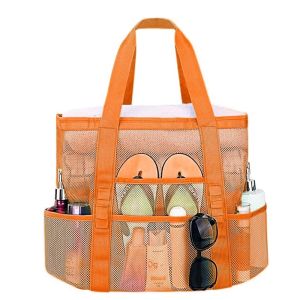 Portable Mesh Beach Storage Bag Women Makeup OrganizerWash Bag High Capacity Picnic Travel Swimming Shopping ToteStorage Bag2026