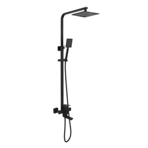 Shower Set Square Rainfall Mixer Shower Set with Faucet Hot and Cold 304 Stainless Steel 3 in 1