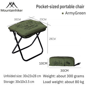 Spot goods MOUNTAINHIKER outdoor camping chair pocket pony tie portable fishing camping aluminum alloy folding chair quick storage