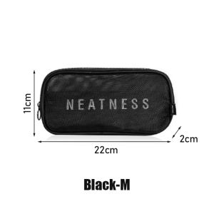 Portable Mesh Transparent Cosmetic Bag Makeup Case Women Travel Zipper Make Up Organizer Wash Toiletry Beauty Storage Bag Pouch