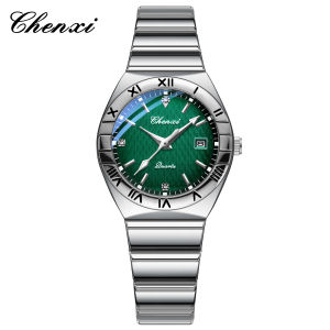 CHENXI Man watches Silver Stainless Steel Quartz Date Waterproof Wristwatch fashion Casual Mens Watch