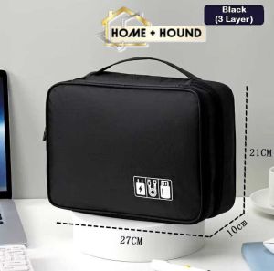 HOME + HOUND 3layer Portable Storage Bag Travel Charger Cable Case Electronics Accessories Organizer