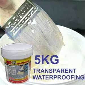 ( 5KG ) WP300 Transparent Waterproof Glue Gam Kalis Air Waterproofing Paint Seal Leaking Repair Bathroom Coating 透明防水胶