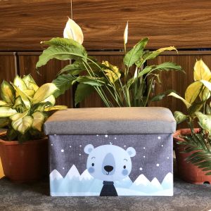 Hộp đựng đồ DandiHome kiêm ghế ngồi cho bé kê chân văn phòng tiện lợi có thể gấp gọn