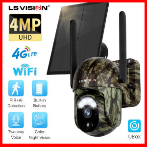 LS VISION 2K WIFI/4G keselamatan suria PTZ Camera UBox APP Wireless Outdoor IP66 kalis air Alert pintar jejak kamera CCTV dua hala suara interkom penglihatan malam pengesanan pergerakan kamera hidupan liar