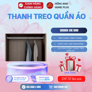 Thanh treo quần áo hình thang hợp kim nhôm grandx XM.1000 phụ kiện tủ quần áo chắc chắn treo đồ