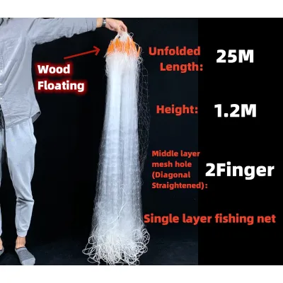 Triple Layer Fishing Net Floating Net Sinking Net Intercepting Net Large Amount of Salvaged Nylon Net Durable And Portable Not Easy to Knot Fishing Net