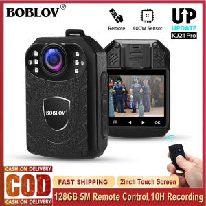 BOBLOV KJ21Pro Body Camera with Remote HD 1296P 128GBSecurity Action Camera 2 Inch Touch Screen Video Camcorder IR DVR Night Vision Motion Detect Car Dashcam