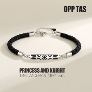 iTM Gelang Pasangan Putri dan ksatria tangan tali tangan pria dan wanita gelang perak sterling