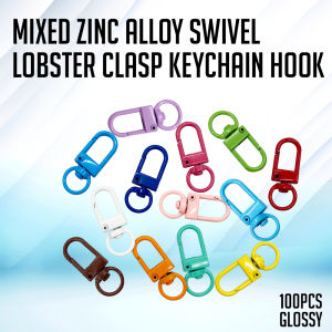 PrinYourStyle 100pcs Mixed Zinc Alloy Swivel Lobster Clasp Keychain Hook
