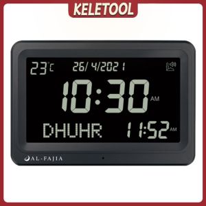 Jam Azan Wall Clock Muslim Prayer Desk Alarm Clock Al-Fajia Multi-languages Gregorian Calendars 8 Athan Sounds 祈祷钟