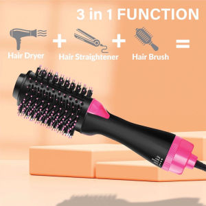 3 Pin Hot Air Brush Comb 3 in 1 Hair Styling Dryer Straightener Curler Multifunction Hairdryer Pelurus Kerinting Rambut