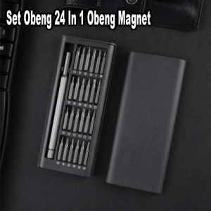 ELINK Obeng 24 in 1 Full Set Magnetic / 24in1 Precision Screwdriver Obeng Servis Hp Laptop - Obeng Set Magnetic Bits 24 in 1 Portable Multifungsi Solid