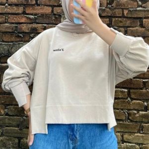 AIME BORDIR SWEATER CREWNECK FLEECE WANITA IC