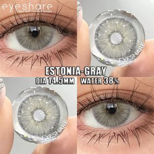 Eyeshare 2pcs Mixed Race Gray Contact Lenses Estonia Natural Brown Contact Lens Beauty Eye Makeup