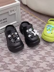 [Free Shipping] WomenS Summer Outdoor Thick-Soled 7Cm Non-Slip Black High-Heeled New Style Sandals