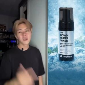Nethers Down Under Wash Men Antibacterial Cleansing Intimate Wash Foam Deodorizing Anti-Itch & Odor Control