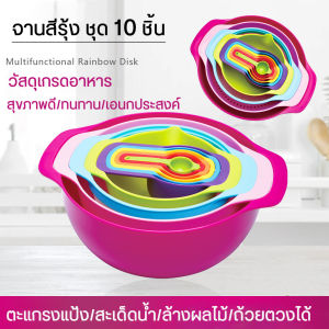 ตะกร้าล้างผัก-ผลไม้อเนกประสงค์ ตะกร้าล้างผัก ตะกร้ากรองเศษอาหารตะกร้าระบายน้ำตะกร้ากรอง มีรูระบายน้ำถ้วยตวงช้อนตวงพลาสติกตะแกรงแป้ง ใช้สำหรับล้างผัก ซาวข้าวสาร