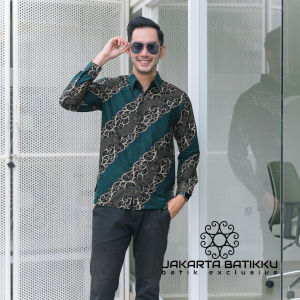 Baju batik kemeja pria lengan panjang bahan katun halus baturaden lapis furng hero model reguler