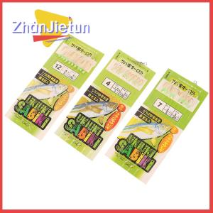 zhanjietun 10 cái gói cá trắng da Bionic Chuỗi móc Apollo uki uki uki sabiki cá trắng da cá Cá Câu Cá lưỡi câu cá dụng cụ câu cá