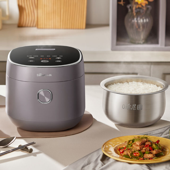 Bear/DFB-P30L6 Rice Cooker Uncoated 3L 304 Stainless Steel Small Multi ...