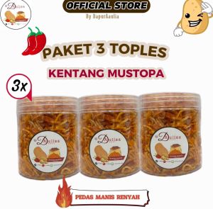 Paket beli 3 Kentang mustofa DapurAuliaa toples 500ml 150gr | mustofa kering pedas manis tanpa SMG