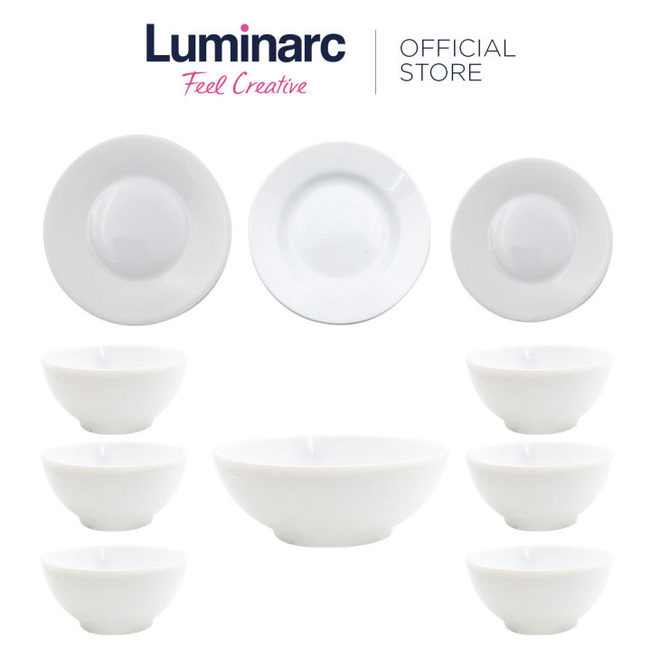 Luminarc Essence 10pc White Dinner Set Opal Microwaveable and