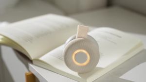 Portable Sound Machine - White Noise Sound Machine for Baby Travel Donut Sound Machine for Sleep 15 Soothing Sounds & 7 Colors Night Light Breathing Baby Shusher Registry Gift Beige