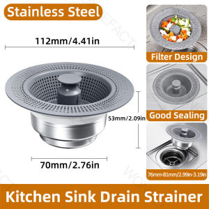 Sink Drain Filter Bounce Core-Odor Leak Prevention Dishwashing Drain Filter Anti-Clog Strainer