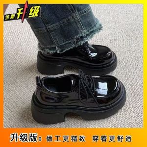 [Free Shipping] Chunky Heel Trendy Work Shoes For Women 2026 New Height-Increasing Small Leather Shoes For Women