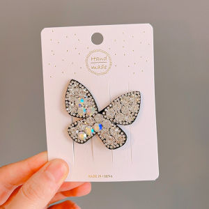 กิ๊บติดผมนางฟ้ากิ๊บติดผมผีเสื้อประกายเพชรน้ำกิ๊บติดผมน่ารักสร้างสรรค์อุปกรณ์เสริมสำหรับเด็กที่หน้าผากไม่ทำให้ผมเจ็บ