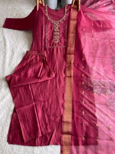 [PRE-ORDER 15 DAYS] READYMADE Premium Roman Silk PUNJABI SUIT {ETA:2025-12-31}