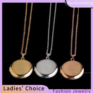[Hot Sale Jewellery]liuchuanbing Stainless Steel Photo Locket Necklace 3 Colors Open Round Pendant Necklaces
