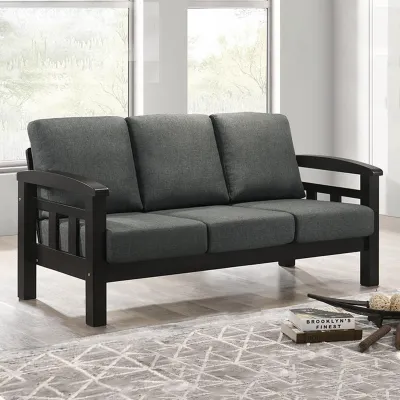3 SEATER SOFA / SOLID WOODED SOFA WITH HIGH DENSITY FOAM CUSHION SEAT