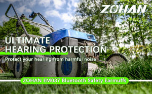 ZOHAN Earmuffs Hearing Protection with Bluetooth 5.0 Headphones Safety Noise Reduction 25DB NRR Protector for Music Mowing Construction