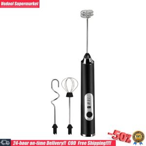 [Vodool]Foamer Whisk Stirrer Wireless Electrical Mini Coffee Maker Whisk Mixer Household Portable Rechargeable 3 Speeds Stainless Steel Kitchen Gadgets