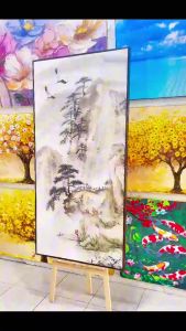 Tranh Phong Cảnh Thủy Mặc Tranh Sơn Thủy Tranh Canvas Tranh Tráng Gương Tranh Phòng Khách