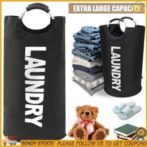 【Can Fit 15kg】82L Laundry Basket Waterproof Laundry Hamper Laundry Bag with Padded Handles Large Storage Bag Organizer for Clothes Big Basket Laundry With Cover Collapsible Laundry Basket