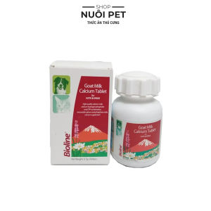 Viên nhai bổ sung canxi sữa dê cho chó mèo bioline hộp 160v Goat Milk Calcium Tablet viên canxi chó mèo - Nuôi Pet Shop