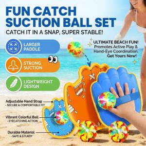 Suction Cup Ball Toss Game Catch Ball Toy Hand Eye Coordination Training Indoor Outdoor Activity Set Interactive Parent Child Sports Toy